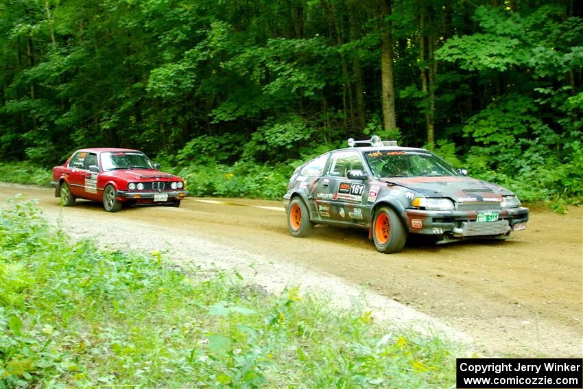 Bret Hunter / Kubo Kordisch Honda CRX and Gabe Jacobsohn / Zach Pfeil BMW 325e on SS14, Height O' Land III.