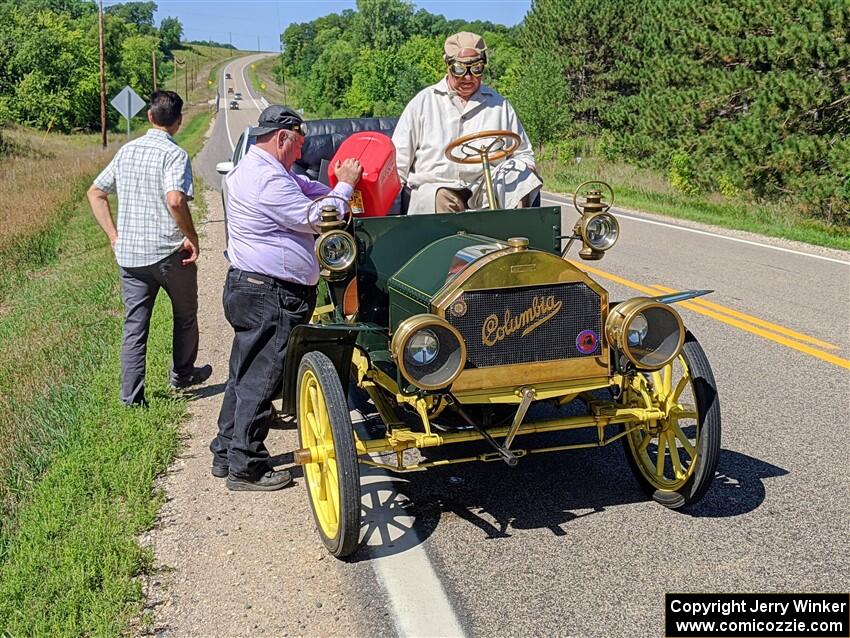 Wade Smith's 1905 Columbia rolls to a stop.