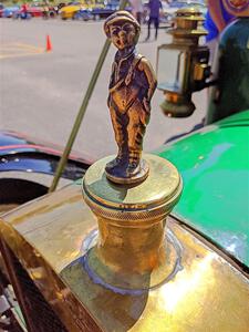 Hood ornament on Westley Peterson's 1911 Maxwell.