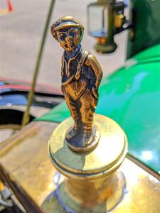 Hood ornament on Westley Peterson's 1911 Maxwell.