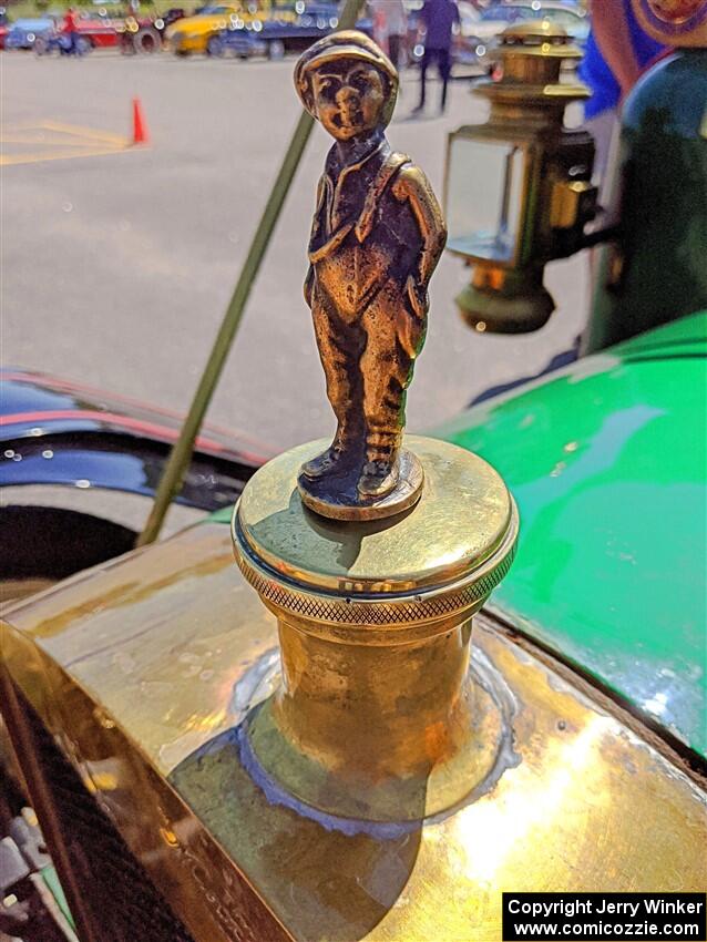 Hood ornament on Westley Peterson's 1911 Maxwell.