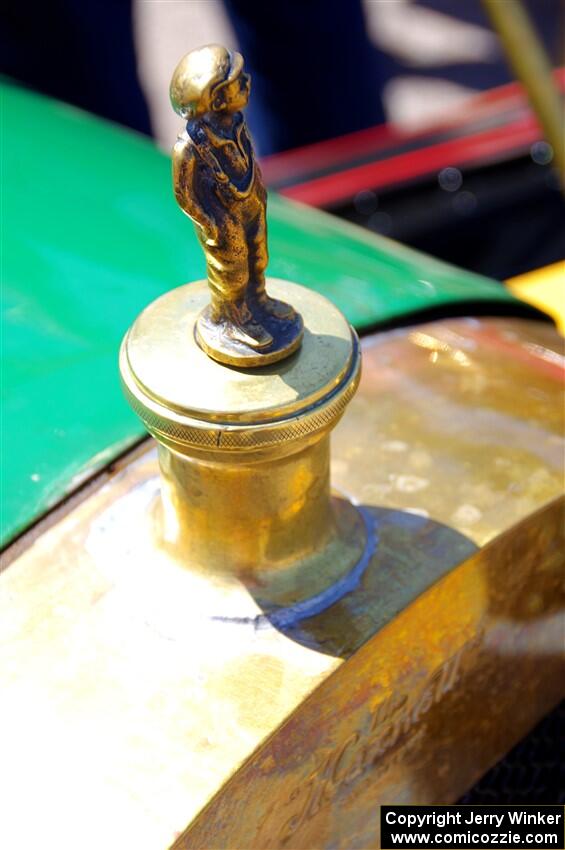 Hood ornament on Westley Peterson's 1911 Maxwell.