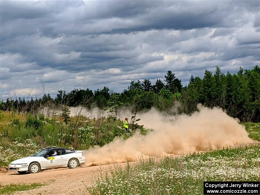 The '0' car, a Mitshibishi Eclipse GSX, on SS1, J5 North.