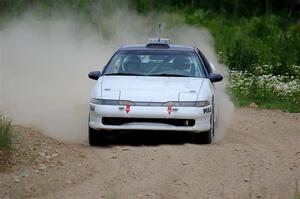 The '0' car, a Mitshibishi Eclipse GSX, does a second pass through SS1, J5 North.