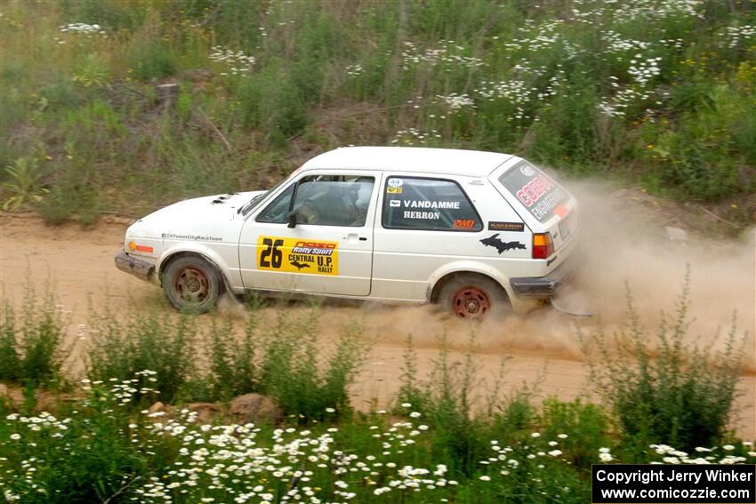 Adam VanDamme / Andrew Herron VW Golf on SS1, J5 North.