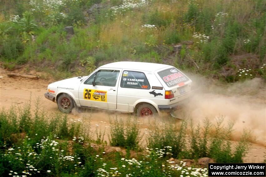 Adam VanDamme / Andrew Herron VW Golf on SS1, J5 North.