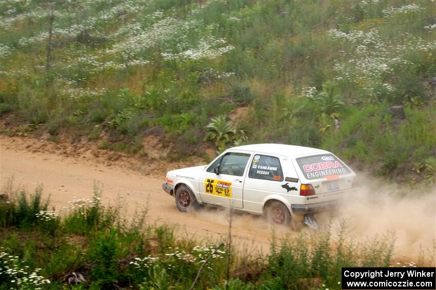 Adam VanDamme / Andrew Herron VW Golf on SS1, J5 North.