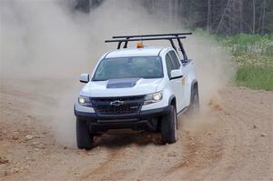 A Chevy Colorado ZR2 Pickup sweep vehicle comes through SS1, J5 North.