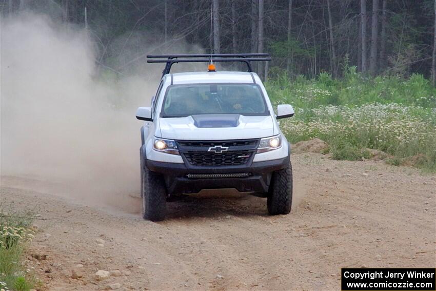 A Chevy Colorado ZR2 Pickup sweep vehicle comes through SS1, J5 North.