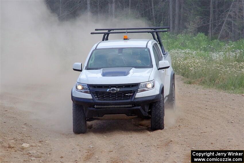 A Chevy Colorado ZR2 Pickup sweep vehicle comes through SS1, J5 North.