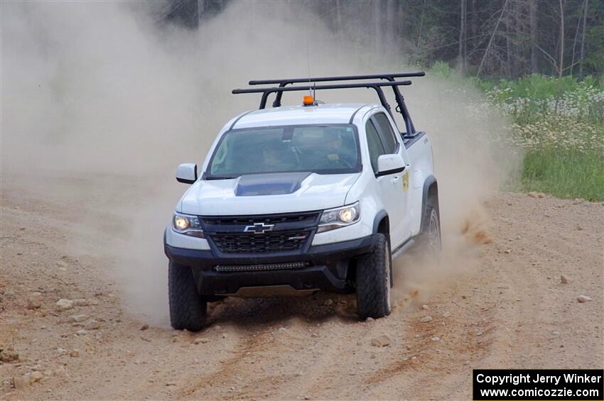 A Chevy Colorado ZR2 Pickup sweep vehicle comes through SS1, J5 North.