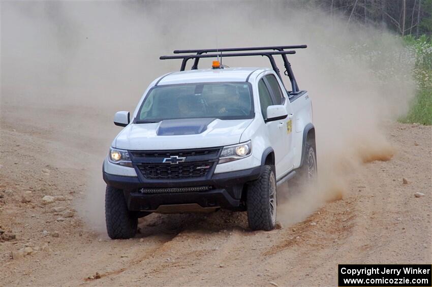 A Chevy Colorado ZR2 Pickup sweep vehicle comes through SS1, J5 North.