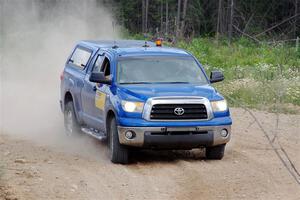 A Toyota Tacoma Pickup sweeps SS1, J5 North.