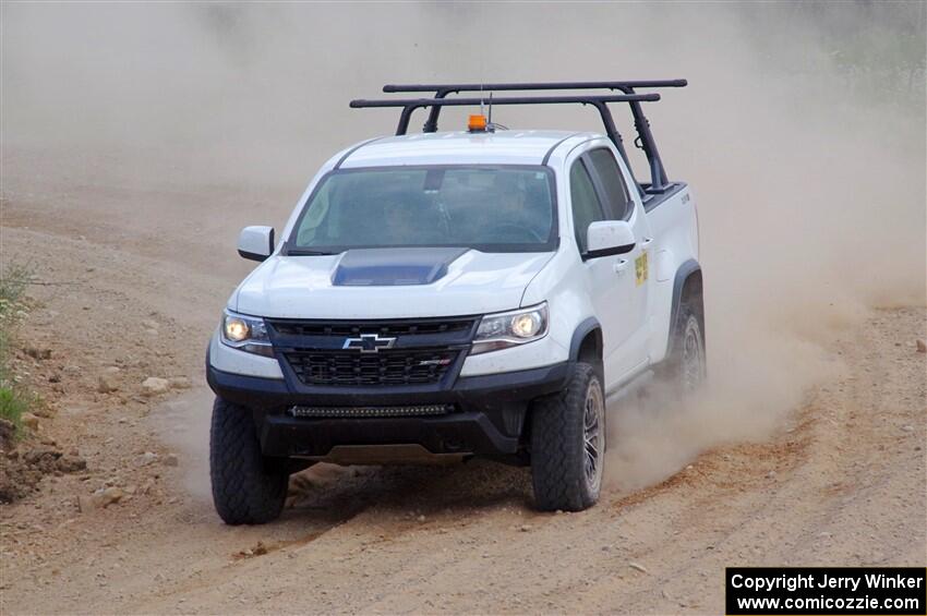 A Chevy Colorado ZR2 Pickup sweep vehicle comes through SS1, J5 North.