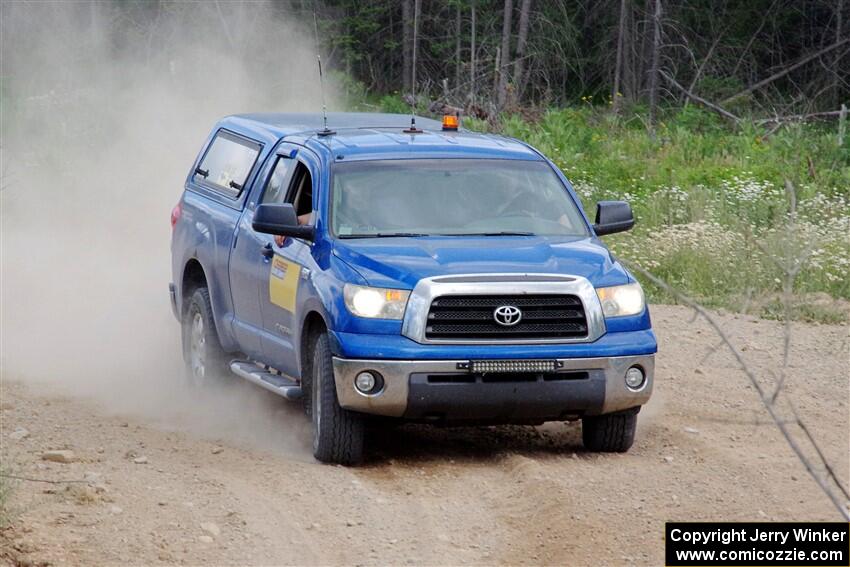 A Toyota Tacoma Pickup sweeps SS1, J5 North.