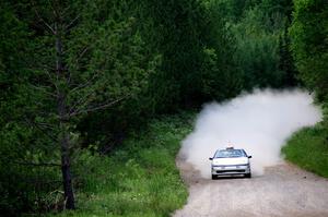 The '0' car, a Mitsubishi Eclipse GSX, on SS7, Sand Rd.