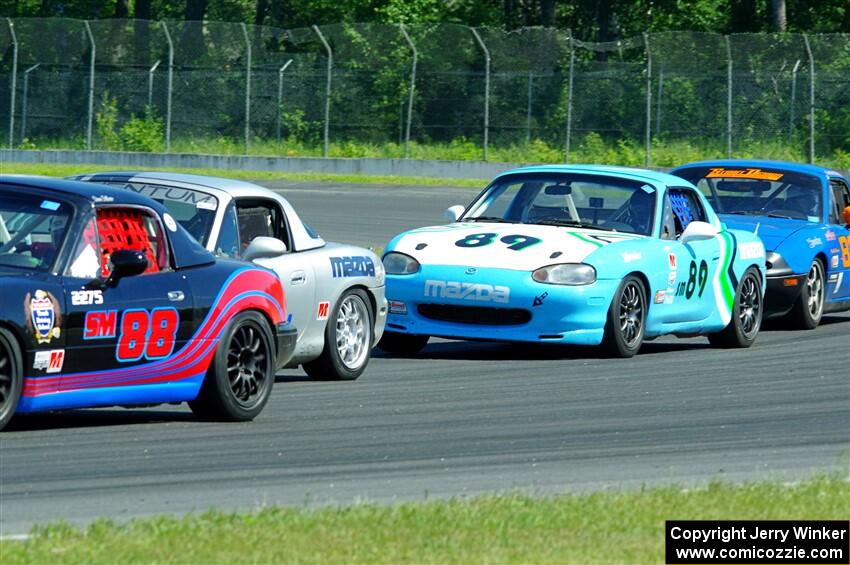 Samantha Silver's, Chris Craft's, Jamey Randall's and Gordon Kuhnley's Spec Miata Mazda Miatas