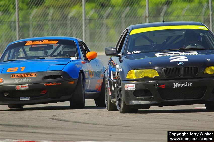 Chris Orr's T3 BMW 330Ci and Gordon Kuhnley's Spec Miata Mazda Miata