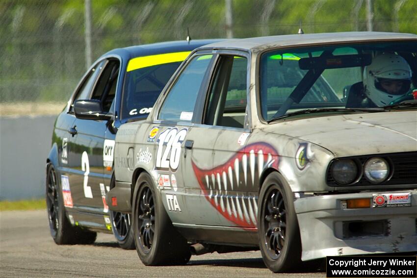 Brighten Hallberg's ITA BMW 328 and Chris Orr's T3 BMW 330Ci