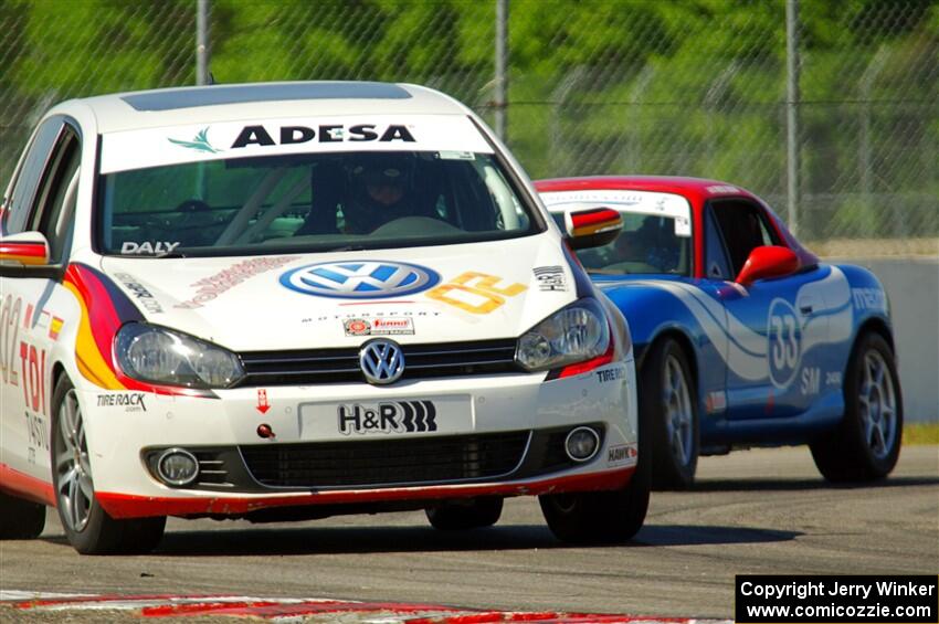 David Daly's T4 VW Golf TDI and Rick Buan's Spec Miata Mazda Miata