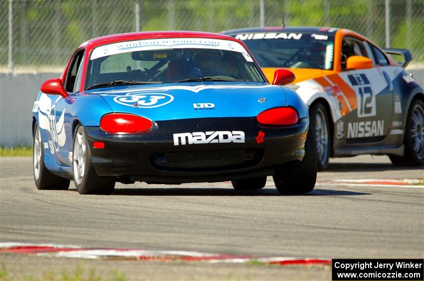 Rick Buan's Spec Miata Mazda Miata and James Berlin's T3 Nissan 350Z