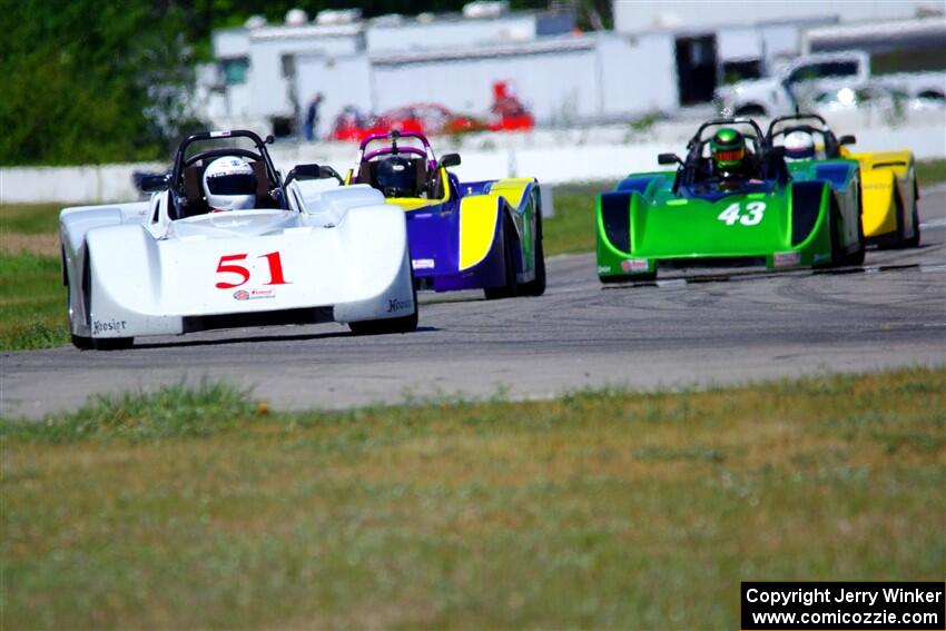 Frank Gigler's, Robert Barton's, Greg Eick's and Ron Boltik's Spec Racer Ford 3s