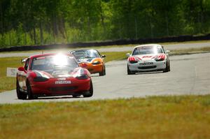 John Elder's STL Mazda Miata, Cam Ebben's Spec Miata Mazda Miata and Justin Elder's STL Mazda Miata