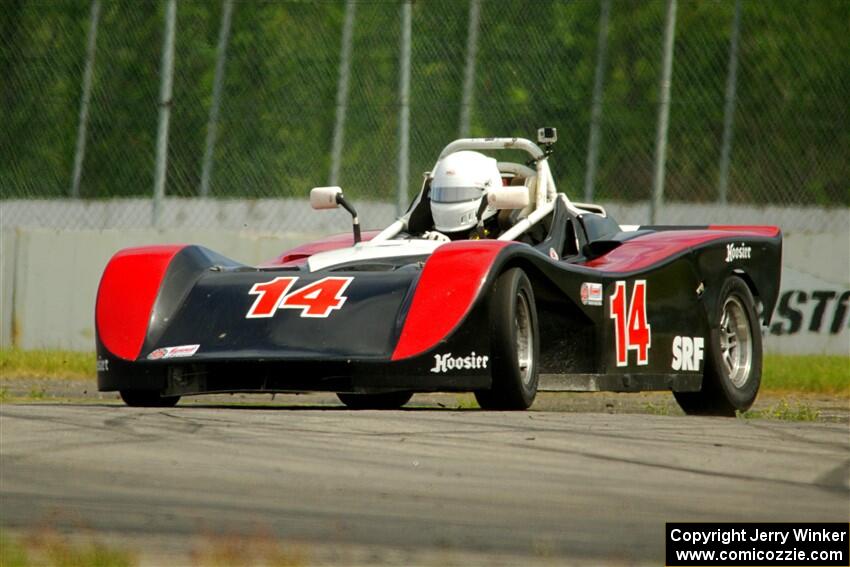 Andrew Janssen's Spec Racer Ford loops it at turn 8.