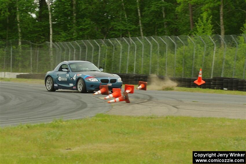 Roger Knuteson's T4 BMW Z4 goes off at turn 8.