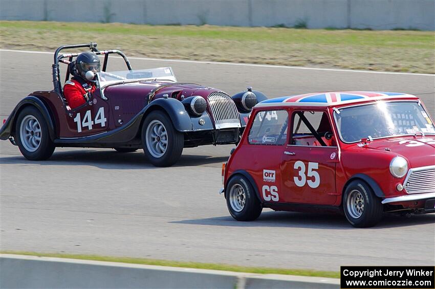 Jerry Orr's Austin Mini Cooper S and Mark Pladson's Morgan 4/4