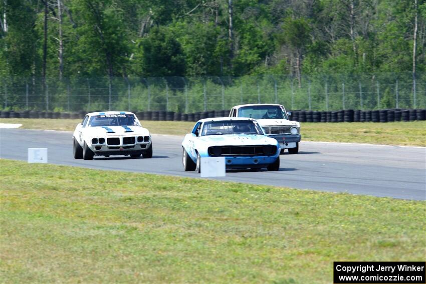 Scott Shadel's Chevy Camaro, Damon Bosell's Ford Falcon and Scott Graham's Pontiac Firebird