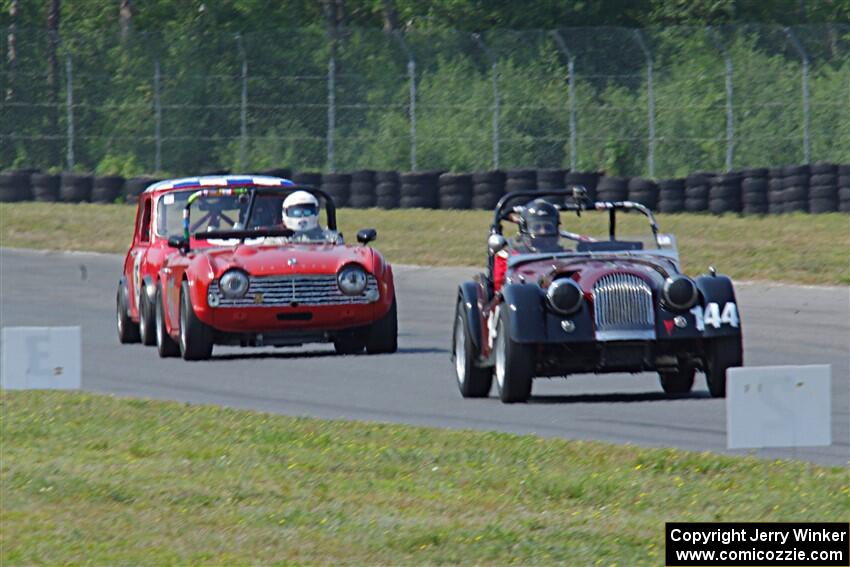 Mark Pladson's Morgan 4/4, Sean Alexander's Triumph TR-4 and Paul Bastyr's Austin Mini Cooper