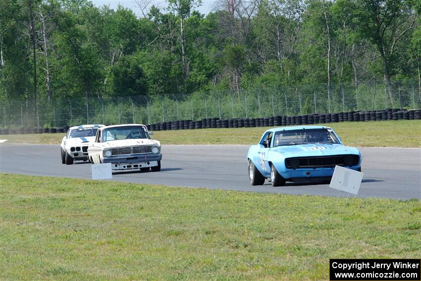 Scott Shadel's Chevy Camaro, Damon Bosell's Ford Falcon and Scott Graham's Pontiac Firebird