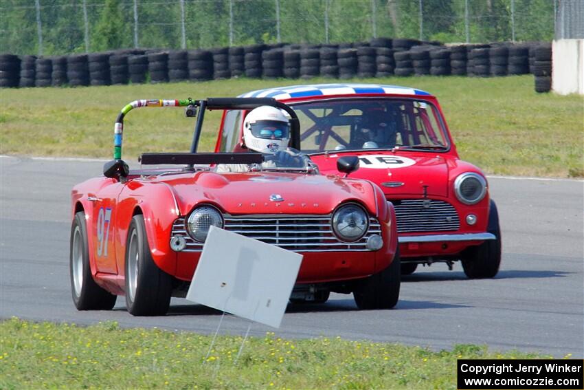 Sean Alexander's Triumph TR-4 and Paul Bastyr's Austin Mini Cooper