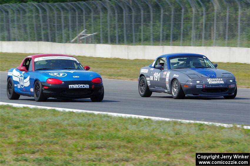 Aaron Jongbloedt's and Rick Buan's Mazda Miatas