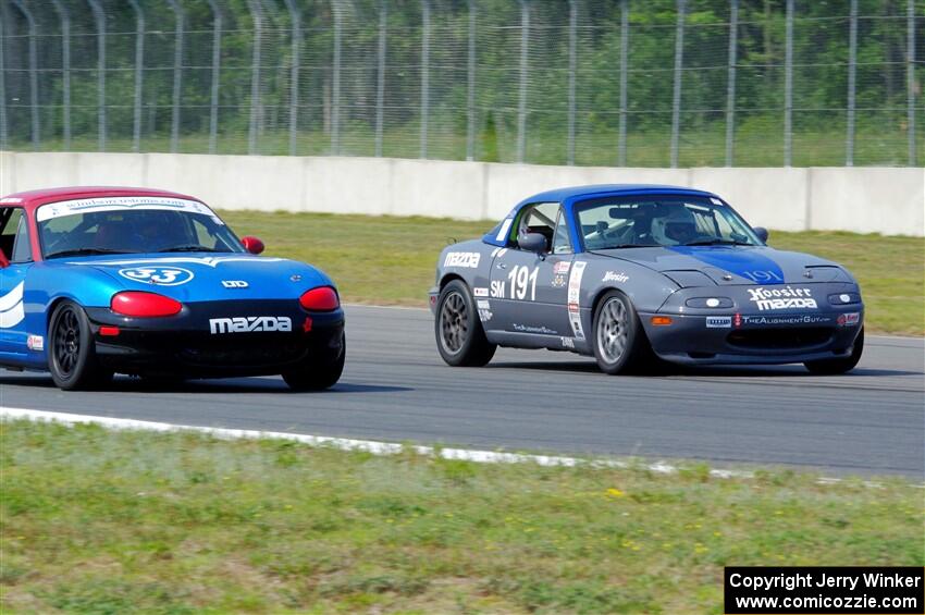 Aaron Jongbloedt's and Rick Buan's Mazda Miatas