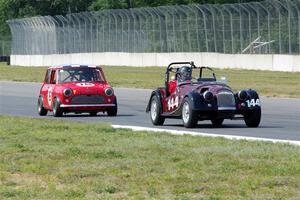 Mark Pladson's Morgan 4/4 and Paul Bastyr's Austin Mini Cooper