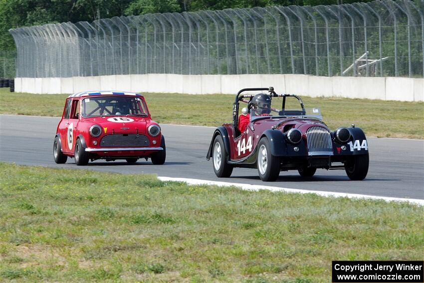 Mark Pladson's Morgan 4/4 and Paul Bastyr's Austin Mini Cooper