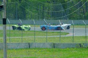 Andrea King's, Sean Yahn's and Robert Barton's Spec Racer Ford 3s tangle in turn 3 bringing out the red flag.