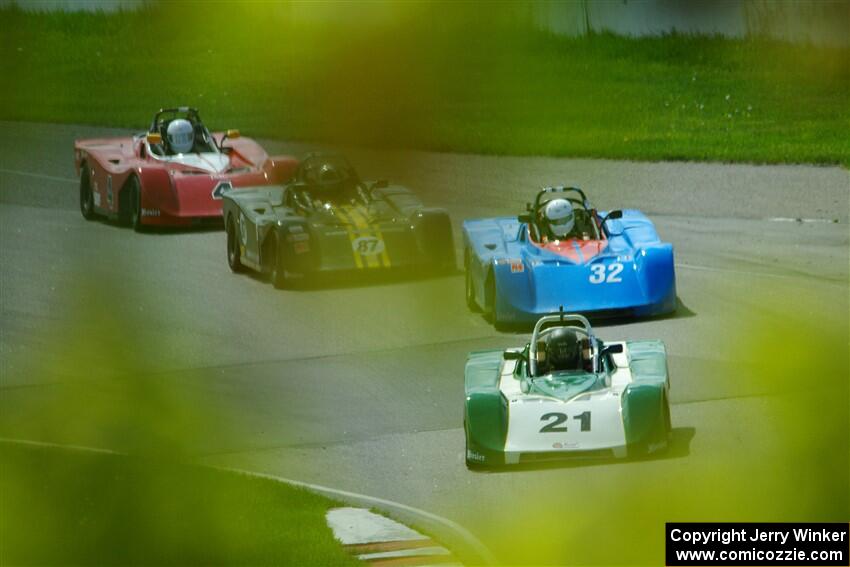 Steve DeRoche's, Maksim Belov's, Robert Wilke's Spec Racer Ford 3s and John Janssen's Spec Racer Ford