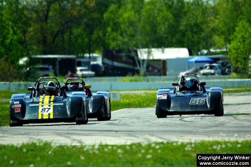 Robert Wilke's, Lauren Dueck's and Mark McGuire's Spec Racer Ford 3s