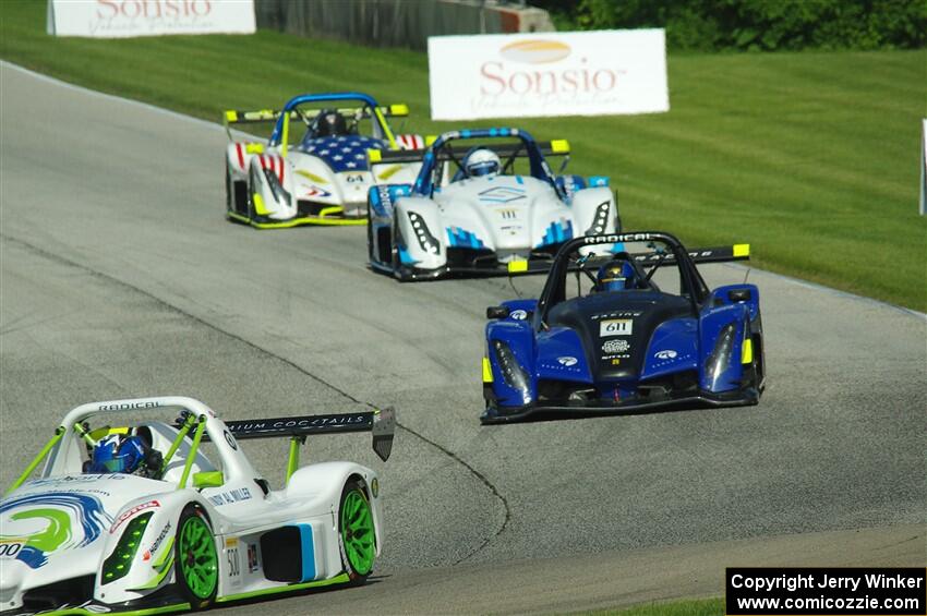 Indy Al Miller's Radical SR10, Robert Rossi's Radical SR10, Louis Schriber III's Radical SR10 and Judd Miller's Radical SR10