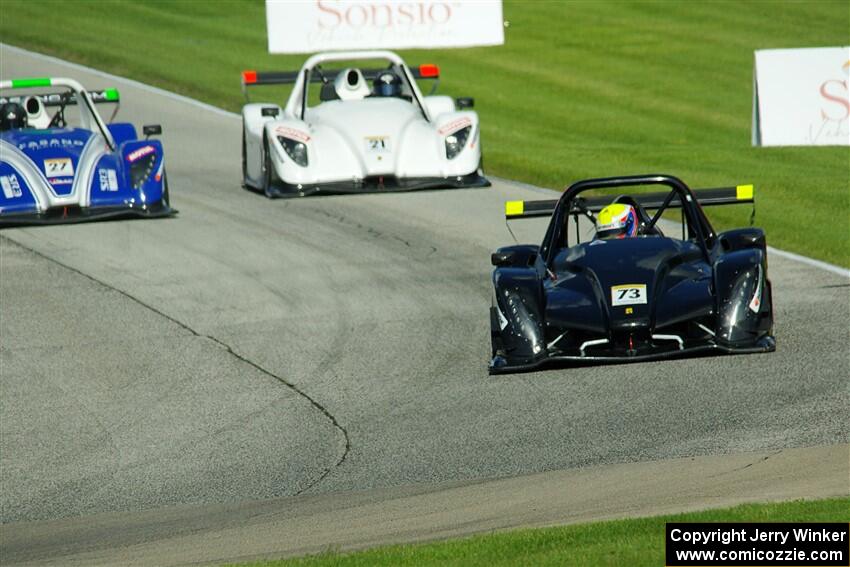 Clint Field's Radical SR10, Jack Yang's Radical SR3 RS 1500 and Reid Stewart's Radical SR3 XX 1340