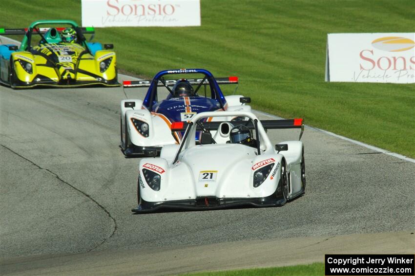 Jack Yang's Radical SR3 XX 1500, David Flynt's Radical SR3 XX 1500 and Austin Riley's Radical SR3 XX 1340