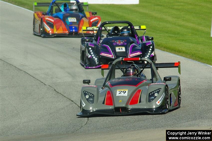 Richard Durocher's Radical SR3 RSX 1500, Claus Nielsen's Radical SR10 and Chris Kemp's Radical SR3 RSX 1340