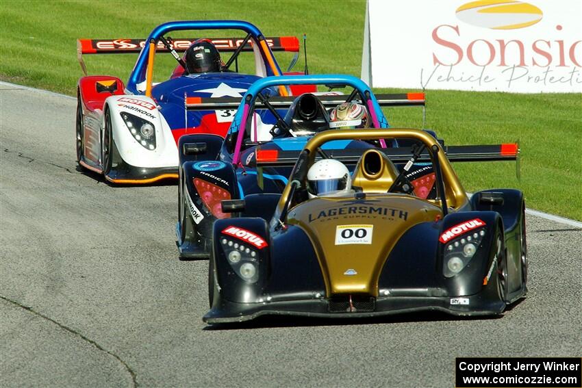 Nate Smith's Radical SR3 RS 1500, Gustavo Rafols' Radical SR3 RSX 1500 and Palmer Miller's Radical SR3 XX 1500