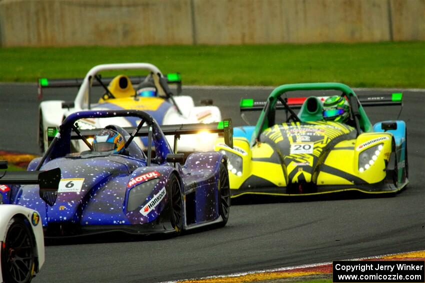 Mike D'Ambrose's Radical SR3 RSX 1340, Austin Riley's Radical SR3 XX 1340 and Mike Anzaldi's Radical SR3 RSX 1340