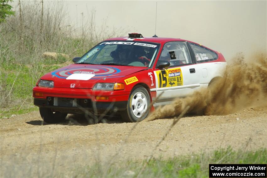 Sean Burke / Max Burke Honda CRX on SS1, J5 North.