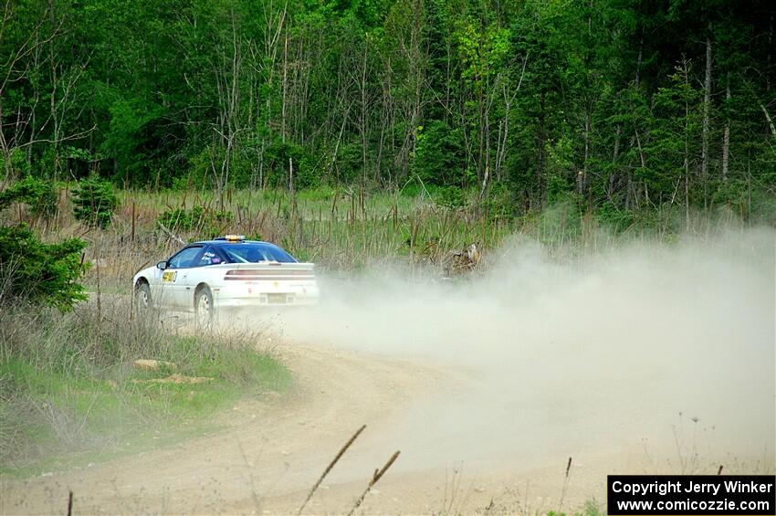 The '0' car, a Mitshibishi Exclipse GSX, on SS4, J5 South.