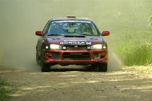 Arin DeMaster / Joe Terrien Subaru Impreza on SS6, Hill Rd.